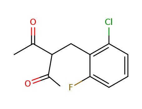 Molecular Structure of 175136-74-0 (3-(2-CHLORO-6-FLUOROBENZYL)PENTANE-2,4-DIONE)
