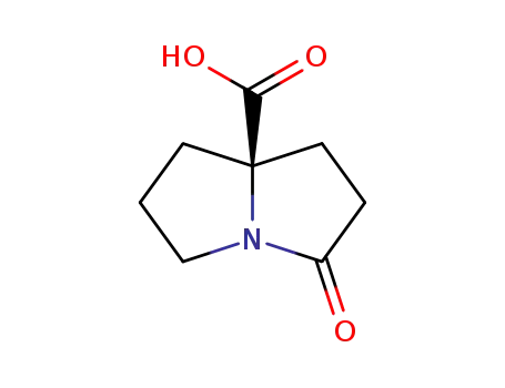 Molecular Structure of 216392-66-4 (1H-Pyrrolizine-7a(5H)-carboxylicacid,tetrahydro-3-oxo-(9CI))