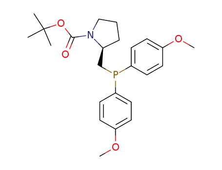 Molecular Structure of 224620-22-8 ((S)-(-)-N-tert-butoxycarbonyl-2-<(bis(4-methoxyphenyl)phosphino)methyl>pyrrolidine)