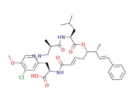 (S)-2-((R)-3-Amino-2-methyl-propionylamino)-4-methyl-pentanoic acid (E)-(1S,2R)-1-{(E)-3-[(R)-1-carboxy-2-(3-chloro-4-methoxy-phenyl)-ethylcarbamoyl]-allyl}-2-methyl-4-phenyl-but-3-enyl ester