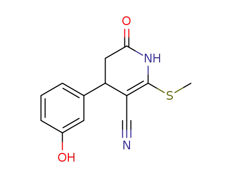 Molecular Structure of 264255-01-8 (4-(3-hydroxyphenyl)-2-(methylsulfanyl)-6-oxo-1,4,5,6-tetrahydro-3-pyridinecarbonitrile)