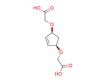 Molecular Structure of 218292-26-3 (((1S,4R)-4-Carboxymethoxy-cyclopent-2-enyloxy)-acetic acid)