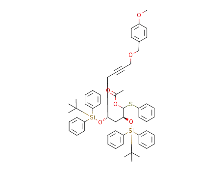 Acetic acid (2S,4R)-2,4-bis-(tert-butyl-diphenyl-silanyloxy)-8-(4-methoxy-benzyloxy)-1-phenylsulfanyl-oct-6-ynyl ester