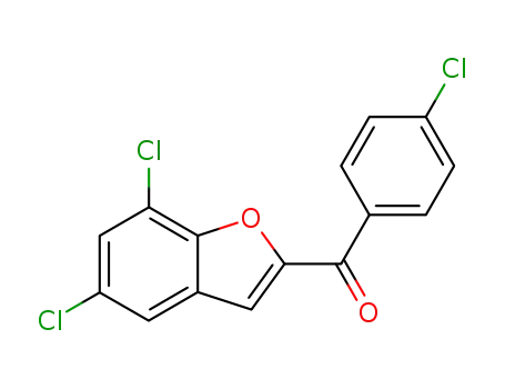Molecular Structure of 83806-56-8 (5,7-DICHLORO-2-(4-CHLOROBENZOYL)BENZOFURAN)