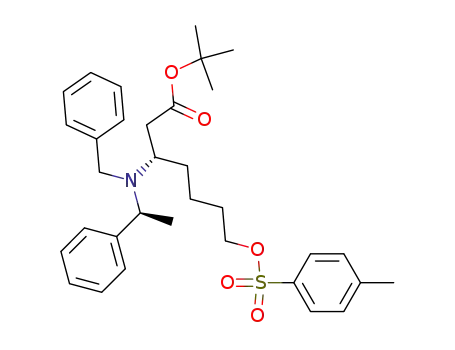tert-butyl (3S,αS)-3-(N-benzyl-N-α-methylbenzylamino)-7-[[(4-methylphenyl)sulfonyl]oxy]heptanoate