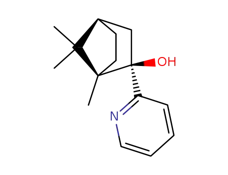 Molecular Structure of 100993-02-0 (Bicyclo[2.2.1]heptan-2-ol, 1,7,7-trimethyl-2-(2-pyridinyl)-, (1R,2R,4R)-)