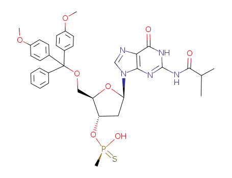 (S)-Methyl-phosphonothioic acid O-[(2R,3S,5R)-2-[bis-(4-methoxy-phenyl)-phenyl-methoxymethyl]-5-(2-isobutyrylamino-6-oxo-1,6-dihydro-purin-9-yl)-tetrahydro-furan-3-yl] ester
