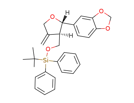 ((2S,3R)-2-Benzo[1,3]dioxol-5-yl-4-methylene-tetrahydro-furan-3-ylmethoxy)-tert-butyl-diphenyl-silane