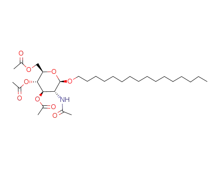 Molecular Structure of 115414-47-6 (HEXADECYL 2-ACETAMIDO-3,4,6-TRI-O-ACETYL-2-DEOXY-BETA-D-GLUCOPYRANOSIDE)