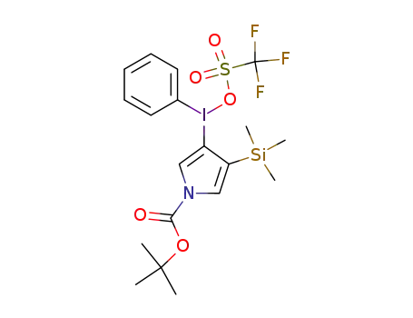 Molecular Structure of 1026493-35-5 (phenyl <1-tert-butoxycarbonyl-4-(trimethylsilyl)-1H-pyrrole-3-yl>iodonium triflate)