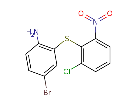 Molecular Structure of 474433-92-6 (4-bromo-2-(2-chloro-6-nitro-phenylsulfanyl)-phenylamine)