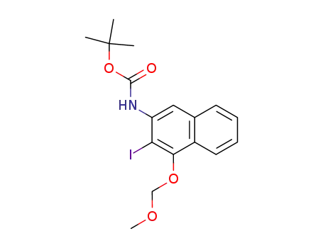 Molecular Structure of 198708-96-2 (N-(tert-Butyloxycarbonyl)-3-iodo-4-(methoxymethoxy)-2-naphthylamine)