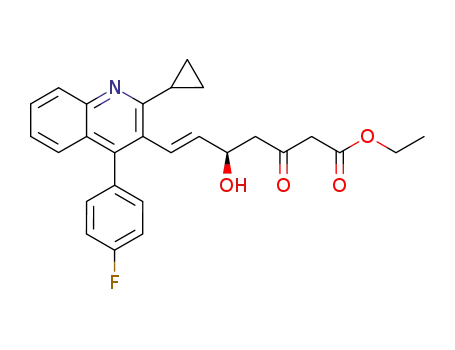 ethyl 5(R)-(E)-7-[2-cyclopropyl-4-(4-fluorophenyl)-quinolin-3-yl]-5-hydroxy-3-oxo-6-heptenoate