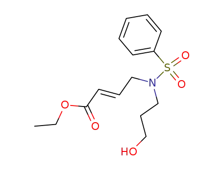 (E)-4-[Benzenesulfonyl-(3-hydroxy-propyl)-amino]-but-2-enoic acid ethyl ester