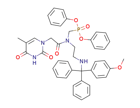 ({(2-{[(4-Methoxy-phenyl)-diphenyl-methyl]-amino}-ethyl)-[2-(5-methyl-2,4-dioxo-3,4-dihydro-2H-pyrimidin-1-yl)-acetyl]-amino}-methyl)-phosphonic acid diphenyl ester