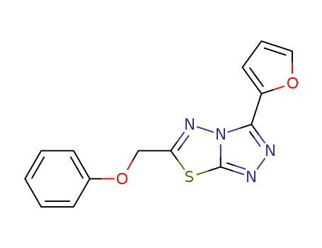 Molecular Structure of 515875-36-2 (3-(2-furyl)-6-(phenoxymethyl)[1,2,4]triazolo[3,4-b][1,3,4]thiadiazole)