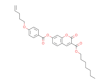 2H-1-Benzopyran-3-carboxylic acid,
2-oxo-7-[[4-(4-pentenyloxy)benzoyl]oxy]-, heptyl ester