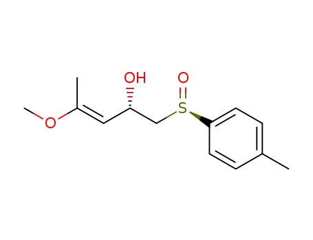 Molecular Structure of 561276-76-4 (3-Penten-2-ol, 4-methoxy-1-[(R)-(4-methylphenyl)sulfinyl]-, (2S,3E)-)