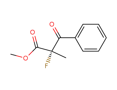 Molecular Structure of 765271-39-4 (Benzenepropanoic acid, alpha-fluoro-alpha-methyl-beta-oxo-, methyl ester (9CI))