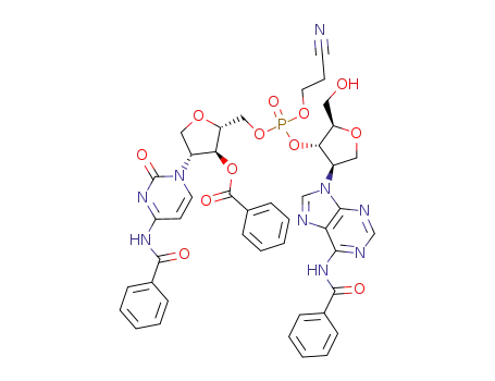 6-N-benzoyl-P-(2-cyanoethyl)-1'-deoxy-2'-isoadenylyl-(3'->5')-4-N,3'-O-dibenzoyl-1'-deoxy-2'-isocytidine