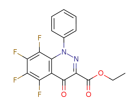 Molecular Structure of 19174-89-1 (3-Cinnolinecarboxylic acid,
5,6,7,8-tetrafluoro-1,4-dihydro-4-oxo-1-phenyl-, ethyl ester)
