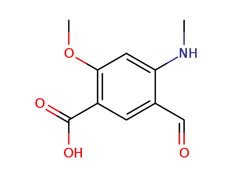 Benzoic acid, 5-formyl-2-methoxy-4-(methylamino)- (9CI)