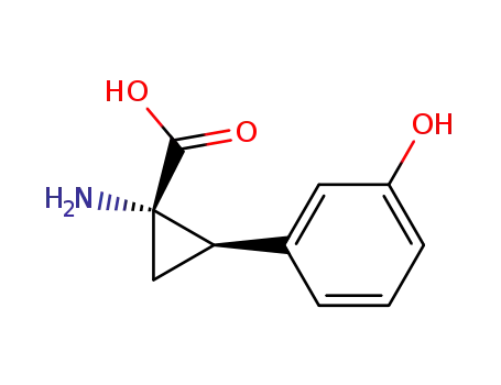 Molecular Structure of 3092-23-7 (Cyclopropanecarboxylic acid, 1-amino-2-(3-hydroxyphenyl)-,
(1R,2S)-rel-)