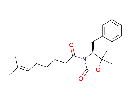 Molecular Structure of 630390-08-8 (2-Oxazolidinone,
5,5-dimethyl-3-(7-methyl-1-oxo-6-octenyl)-4-(phenylmethyl)-, (4S)-)