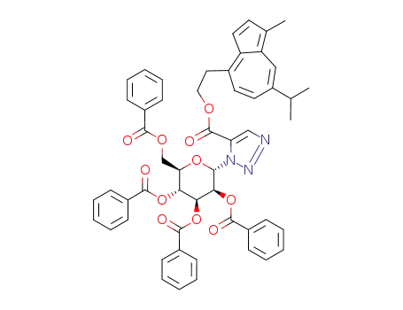 3-((2S,3S,4S,5R,6R)-3,4,5-Tris-benzoyloxy-6-benzoyloxymethyl-tetrahydro-pyran-2-yl)-3H-[1,2,3]triazole-4-carboxylic acid 2-(7-isopropyl-1-methyl-azulen-4-yl)-ethyl ester