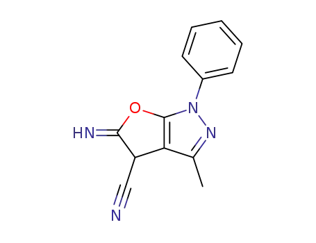 Molecular Structure of 842132-39-2 (1H-Furo[2,3-c]pyrazole-4-carbonitrile,  4,5-dihydro-5-imino-3-methyl-1-phenyl-)
