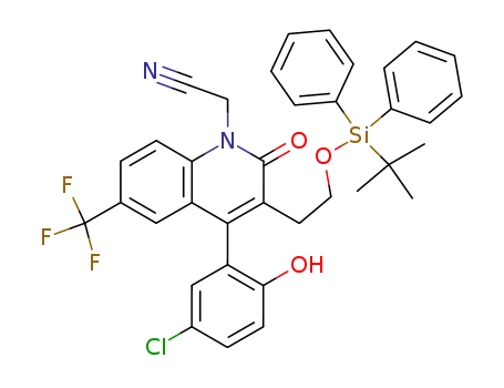 [3-[2-(<i>tert</i>-butyl-diphenyl-silanyloxy)-ethyl]-4-(5-chloro-2-hydroxy-phenyl)-2-oxo-6-trifluoromethyl-2<i>H</i>-quinolin-1-yl]-acetonitrile