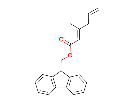 Molecular Structure of 476452-70-7 (2,5-Hexadienoic acid, 3-methyl-, 9H-fluoren-9-ylmethyl ester, (2E)-)