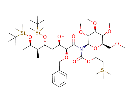 [(2S,3R,5R,6S,7R)-2-Benzyloxy-5,7-bis-(tert-butyl-dimethyl-silanyloxy)-3-hydroxy-6-methyl-octanoyl]-((2R,3R,4S,5R,6R)-3,4,5-trimethoxy-6-methoxymethyl-tetrahydro-pyran-2-yl)-carbamic acid 2-trimethylsilanyl-ethyl ester