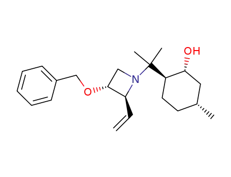 Molecular Structure of 848034-02-6 (Cyclohexanol,
2-[1-[(2S,3R)-2-ethenyl-3-(phenylmethoxy)-1-azetidinyl]-1-methylethyl]-5
-methyl-, (1R,2S,5R)-)