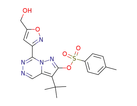 Pyrazolo[1,5-d][1,2,4]triazin-2-ol,
3-(1,1-dimethylethyl)-7-[5-(hydroxymethyl)-3-isoxazolyl]-,
4-methylbenzenesulfonate (ester)