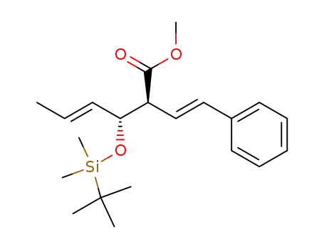 Molecular Structure of 827605-58-3 (4-Hexenoic acid,
3-[[(1,1-dimethylethyl)dimethylsilyl]oxy]-2-[(1E)-2-phenylethenyl]-, methyl
ester, (2S,3R,4E)-)