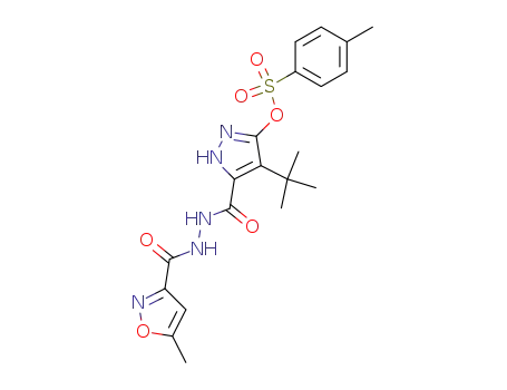 Molecular Structure of 875489-17-1 (3-Isoxazolecarboxylic acid, 5-methyl-,
2-[[4-(1,1-dimethylethyl)-5-[[(4-methylphenyl)sulfonyl]oxy]-1H-pyrazol-3-yl
]carbonyl]hydrazide)