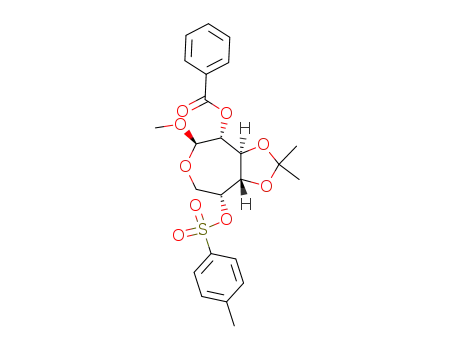 methyl 2-O-benzoyl-3,4-O-isopropylidene-5-O-p-toluenesulfonyl-β-D-glucoseptanoside
