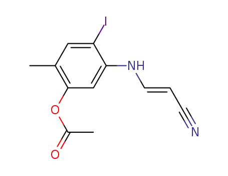 Acetic acid 5-((E)-2-cyano-vinylamino)-4-iodo-2-methyl-phenyl ester