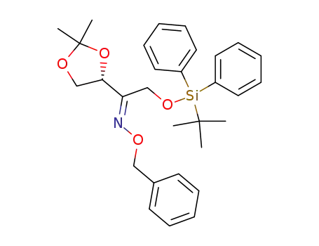 Ethanone,
1-[(4R)-2,2-dimethyl-1,3-dioxolan-4-yl]-2-[[(1,1-dimethylethyl)diphenylsil
yl]oxy]-, O-(phenylmethyl)oxime, (1E)-