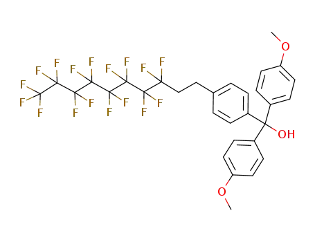 Molecular Structure of 865758-47-0 (1,1-Di-(4-methoxyphenyl)-1-[4-(1H,1H,2H,2H-perfluorodecyl)phenyl]methanol)