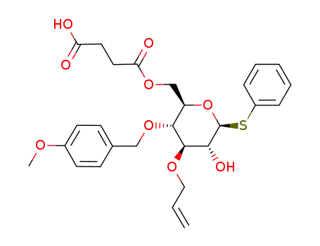 Succinic acid mono-[(2R,3R,4R,5R,6S)-4-allyloxy-5-hydroxy-3-(4-methoxy-benzyloxy)-6-phenylsulfanyl-tetrahydro-pyran-2-ylmethyl] ester