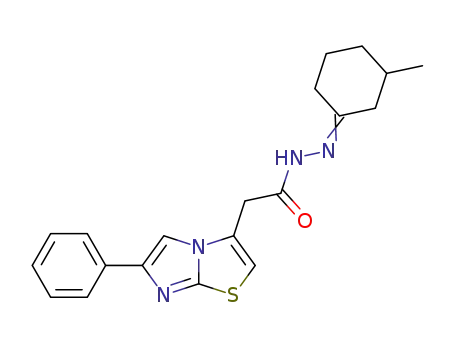 Molecular Structure of 474459-99-9 ((6-phenyl-imidazo[2,1-<i>b</i>]thiazol-3-yl)-acetic acid (3-methyl-cyclohexylidene)-hydrazide)