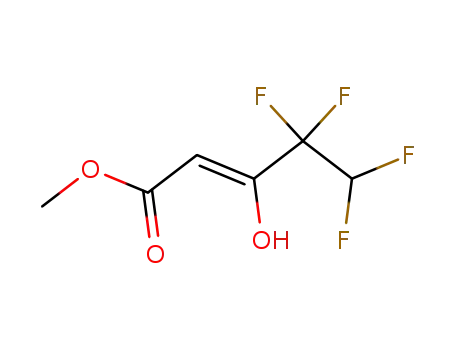 Molecular Structure of 113341-47-2 (2-Pentenoic acid, 4,4,5,5-tetrafluoro-3-hydroxy-, methyl ester, (Z)-)