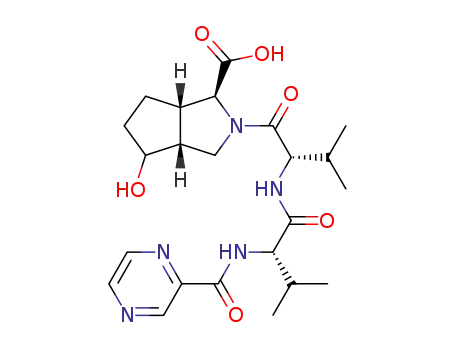 (1S,3aR,6aS)-4-Hydroxy-2-((S)-3-methyl-2-{(S)-3-methyl-2-[(pyrazine-2-carbonyl)-amino]-butyrylamino}-butyryl)-octahydro-cyclopenta[c]pyrrole-1-carboxylic acid