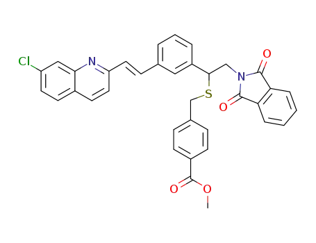 Molecular Structure of 203940-24-3 ((+/-)-methyl 4-{[(1-{3-[(E)-2-(7-chloro-2-quinolyl)vinyl]phenyl}-2-phthalimidoethyl)thio]methyl}benzoate)