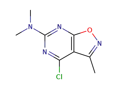 Molecular Structure of 724428-97-1 (4-chloro-6-dimethylamino-3-methylisoxazolo[5,4-d]pyrimidine)