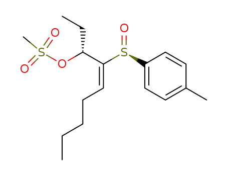 Methanesulfonic acid (E)-(R)-1-ethyl-2-((S)-toluene-4-sulfinyl)-hept-2-enyl ester