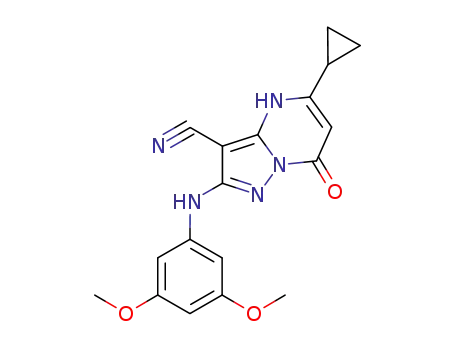 Pyrazolo[1,5-a]pyrimidine-3-carbonitrile,
5-cyclopropyl-2-[(3,5-dimethoxyphenyl)amino]-4,7-dihydro-7-oxo-
