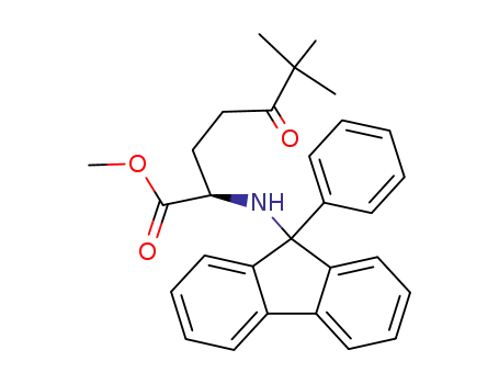 Heptanoic acid,
6,6-dimethyl-5-oxo-2-[(9-phenyl-9H-fluoren-9-yl)amino]-, methyl ester,
(R)-